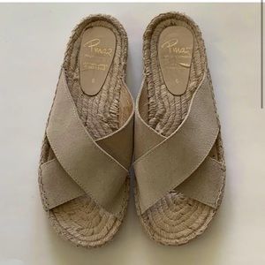 Anthropologie Pima2 beige suede espadrille sandals